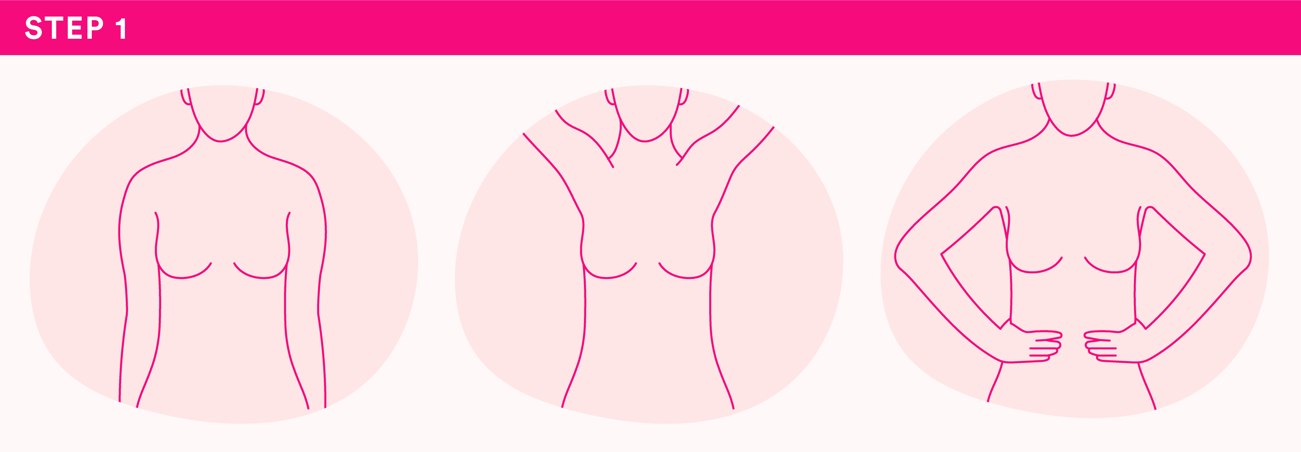 Breast self-exam, step 1: Use your eyes