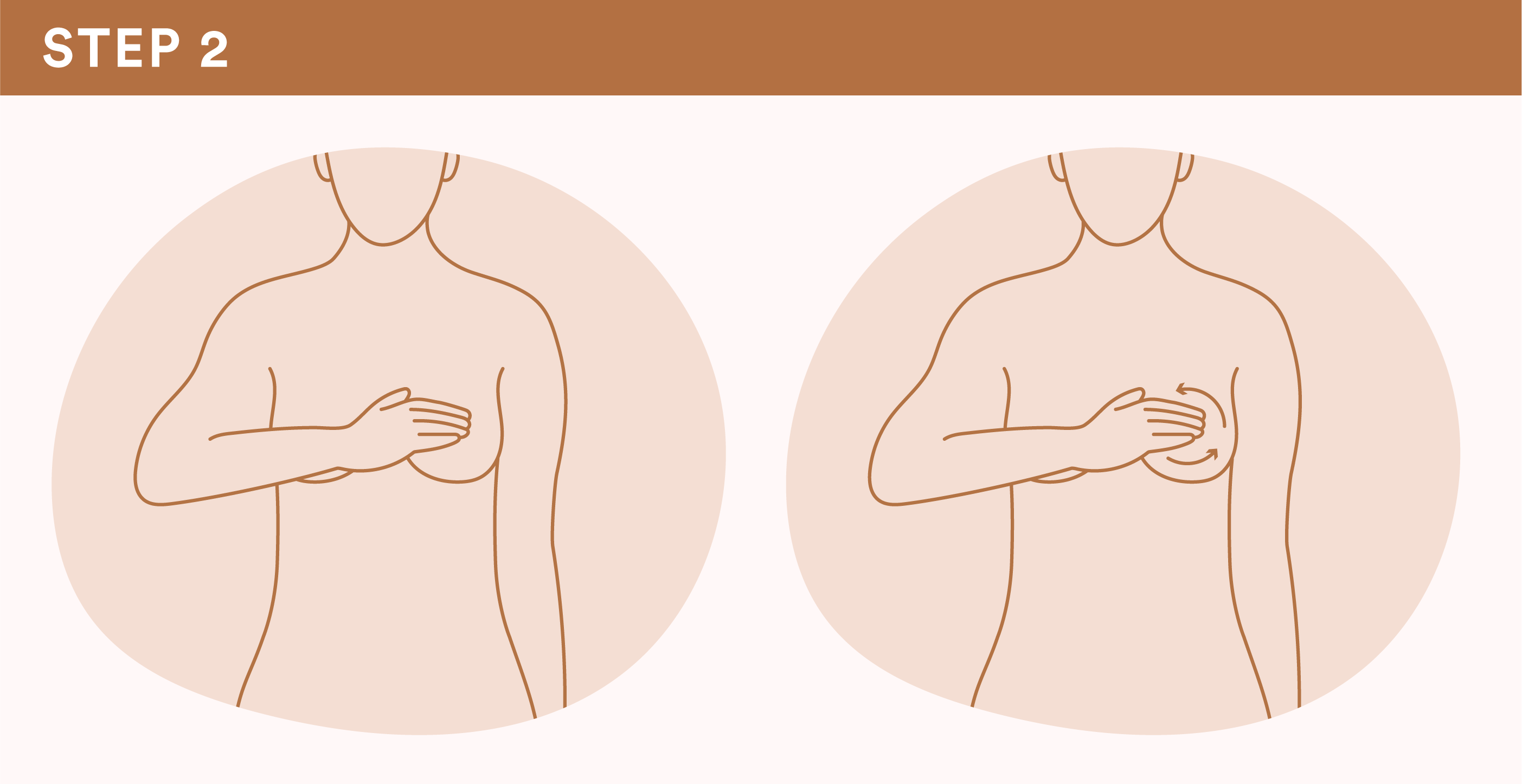 Breast self-exam, step 2: Standing, arms down - with touch