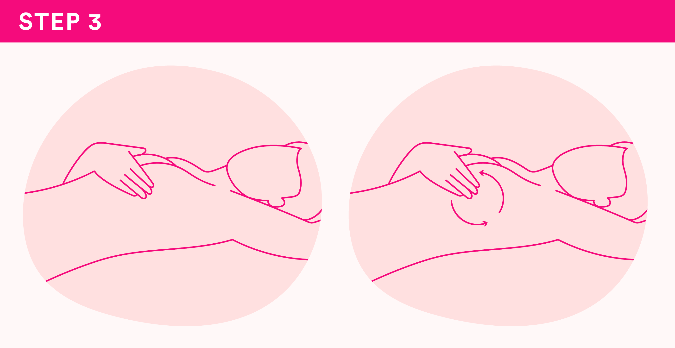 Breast self-exam, step 3: Lying down - with touch