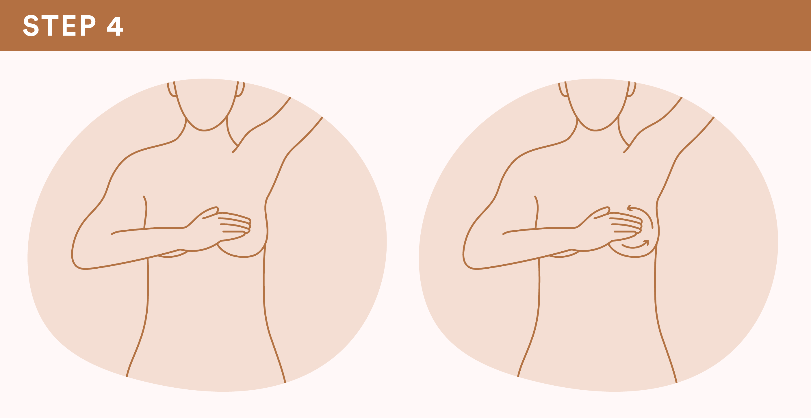 Breast self-exam, step 4: Stand or sit, arms raised - with touch